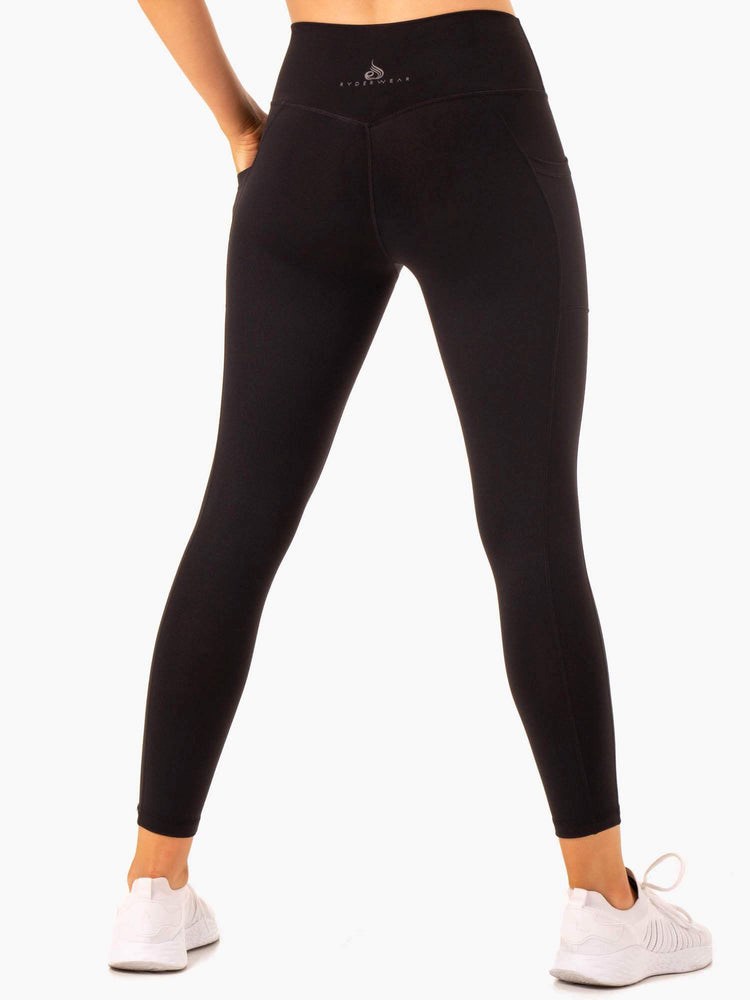 Ryderwear Action High Waisted Pocket Leggings Černé | XLNO-46187