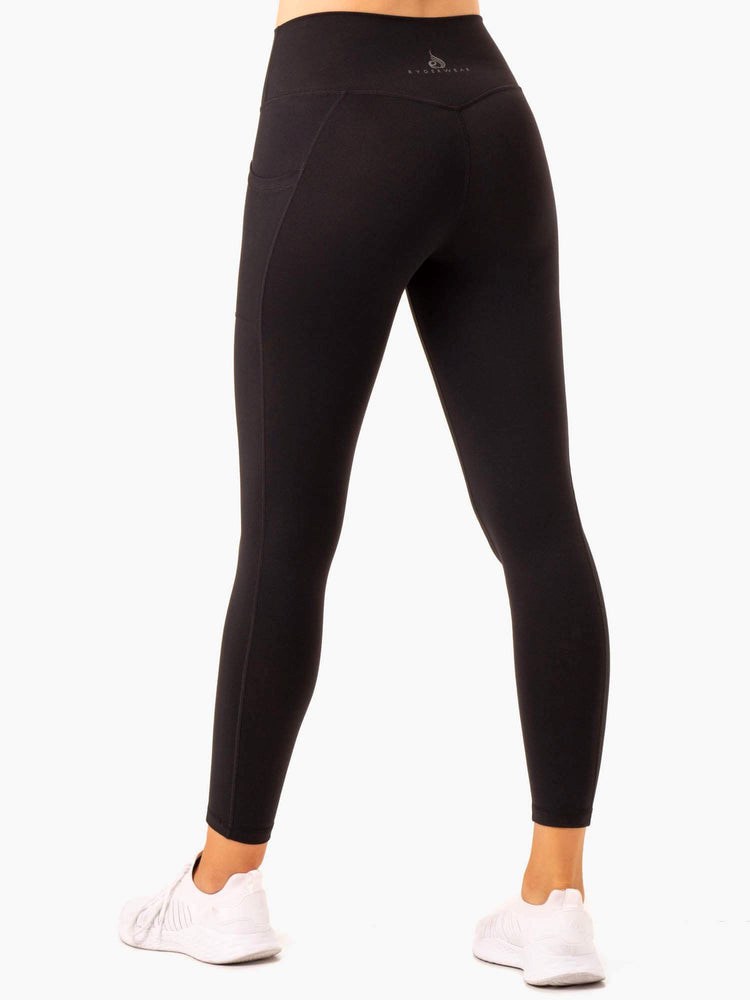 Ryderwear Action High Waisted Pocket Leggings Černé | XLNO-46187