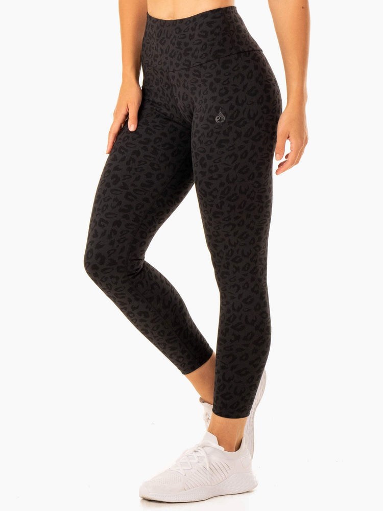 Ryderwear Adapt High Waisted Scrunch Leggings Černé Leopard | JTSH-92365