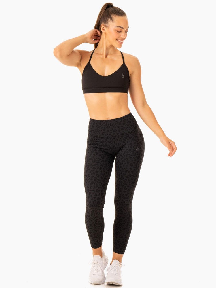 Ryderwear Adapt High Waisted Scrunch Leggings Černé Leopard | JTSH-92365