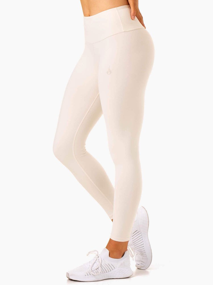 Ryderwear Adapt High Waisted Scrunch Leggings Ivory | YPBQ-36105