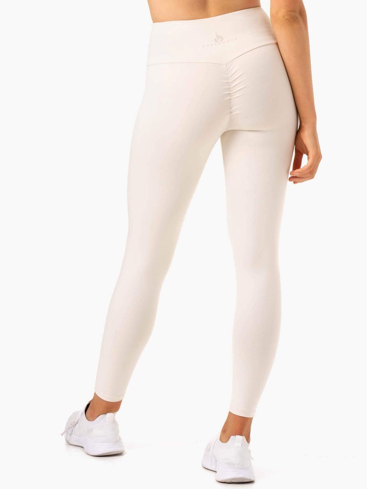 Ryderwear Adapt High Waisted Scrunch Leggings Ivory | YPBQ-36105