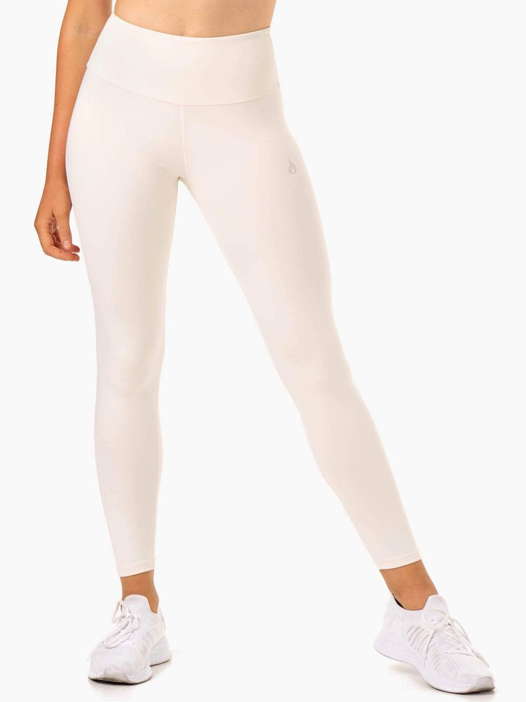 Ryderwear Adapt High Waisted Scrunch Leggings Ivory | YPBQ-36105