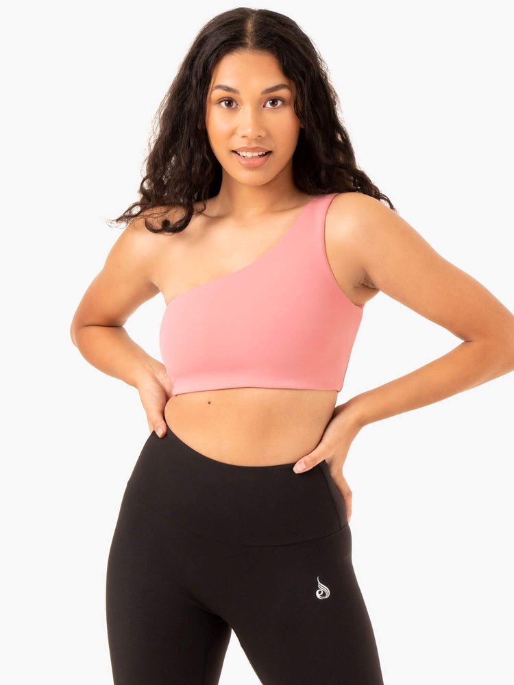 Ryderwear Adapt One Shoulder Sports Bra Růžové | BSDC-38657