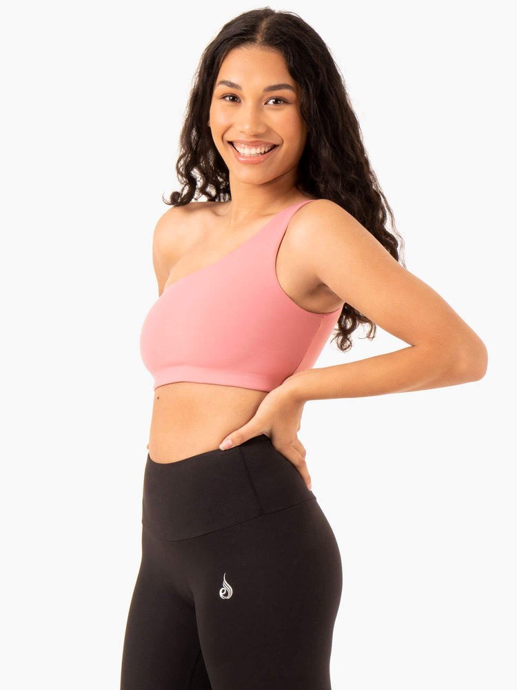 Ryderwear Adapt One Shoulder Sports Bra Růžové | BSDC-38657