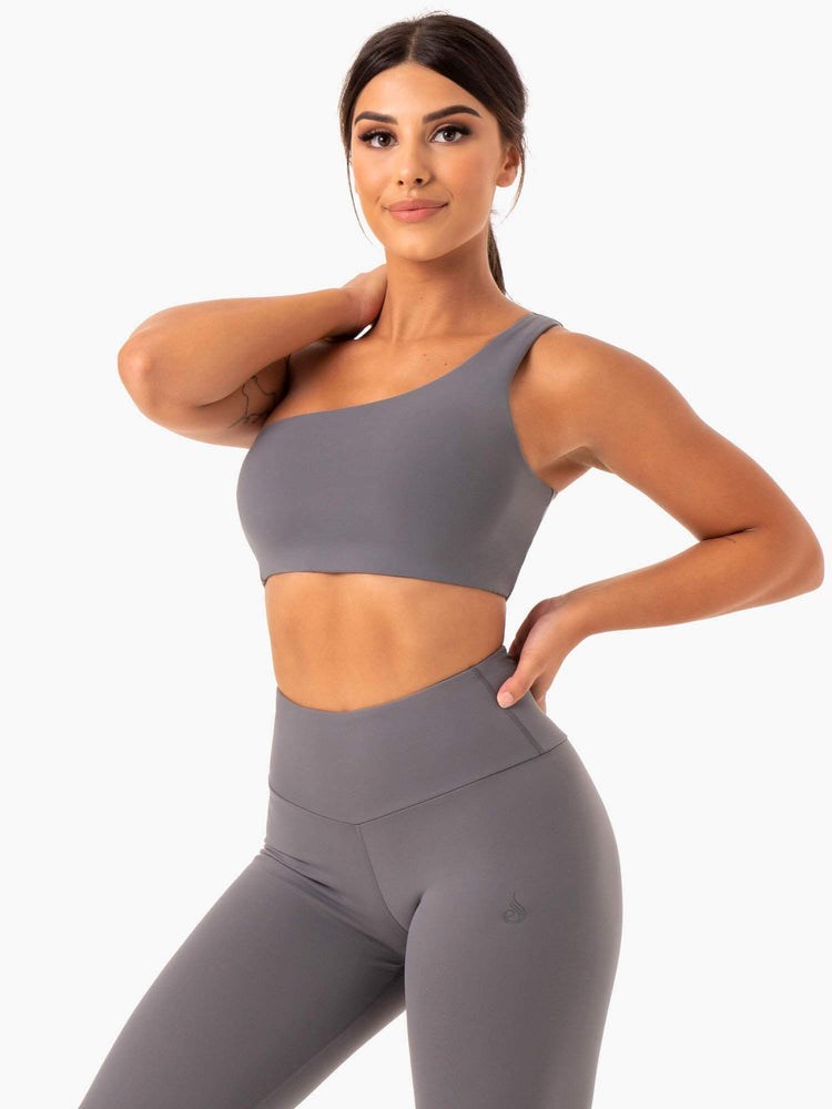 Ryderwear Adapt One Shoulder Sports Bra Šedé | DKAP-47295