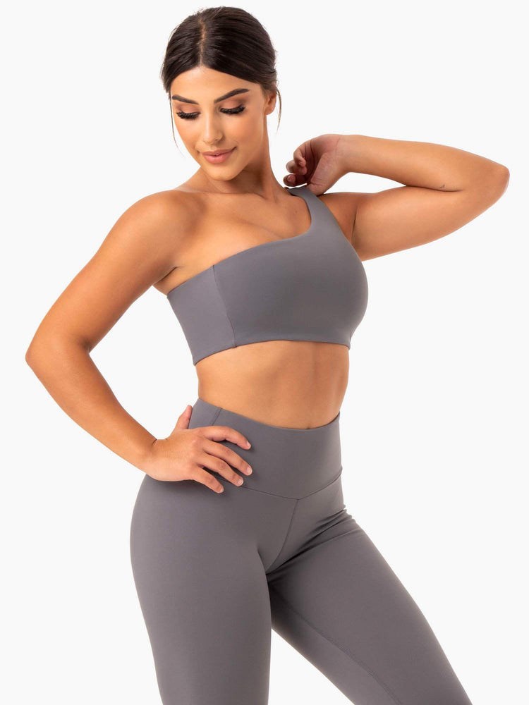 Ryderwear Adapt One Shoulder Sports Bra Šedé | DKAP-47295