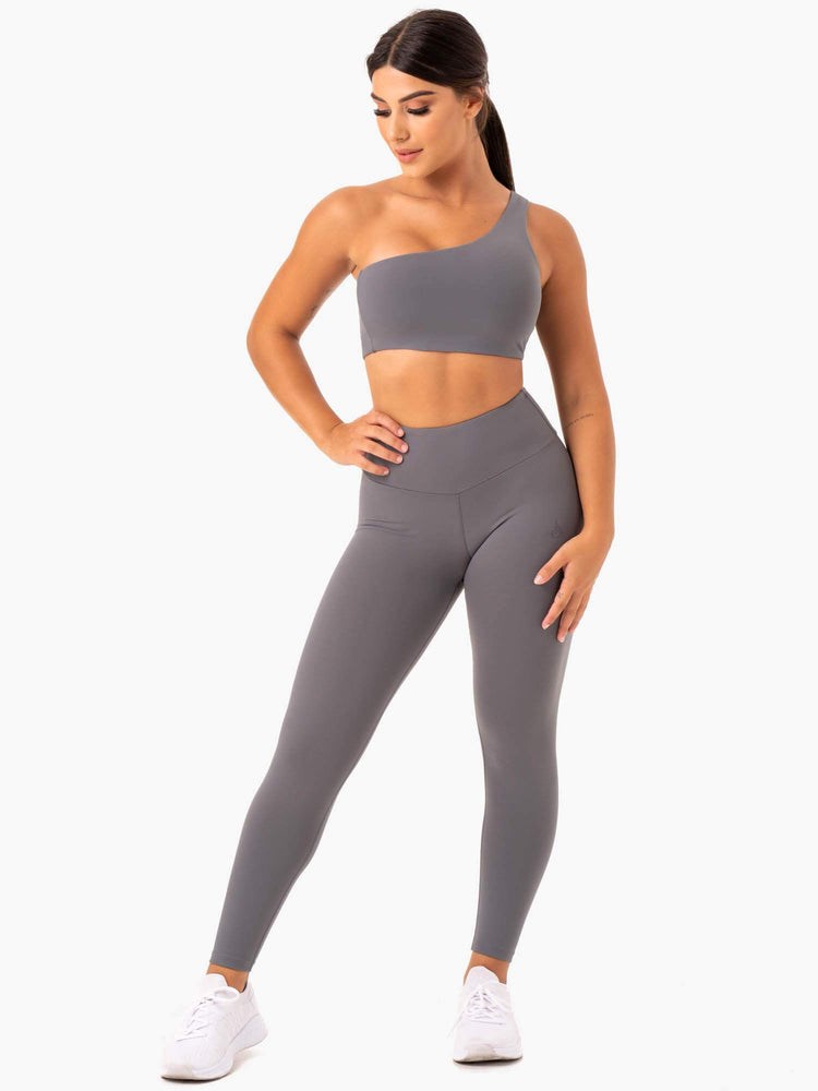 Ryderwear Adapt One Shoulder Sports Bra Šedé | DKAP-47295