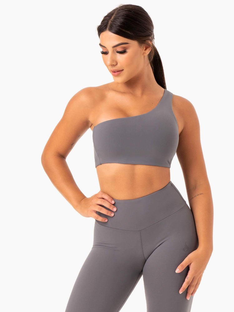 Ryderwear Adapt One Shoulder Sports Bra Šedé | DKAP-47295