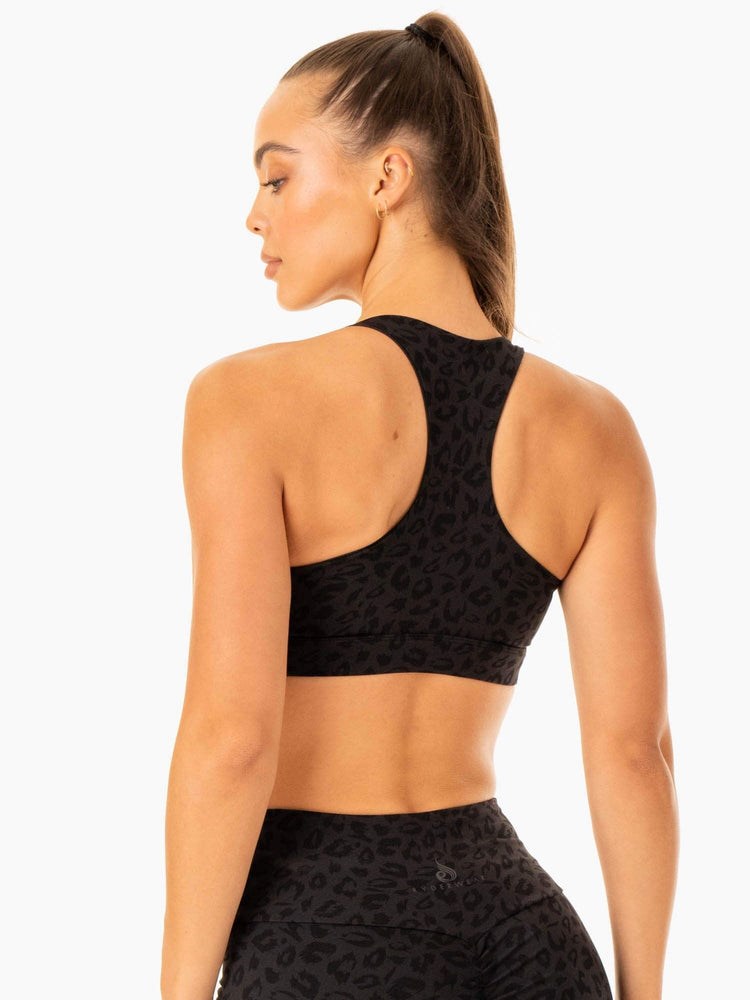 Ryderwear Adapt Twist Sports Bra Černé Leopard | KOQN-02754