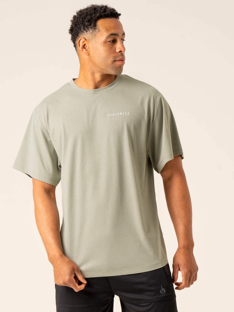 Ryderwear Advance Oversized T-Shirt Sage | CYML-45328