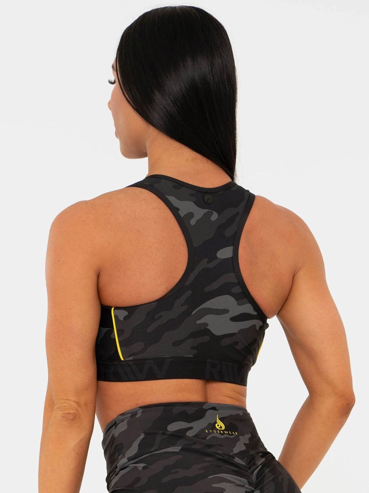 Ryderwear BFCAMO Zip Up Sports Bra Maskáčové | OHLD-15239