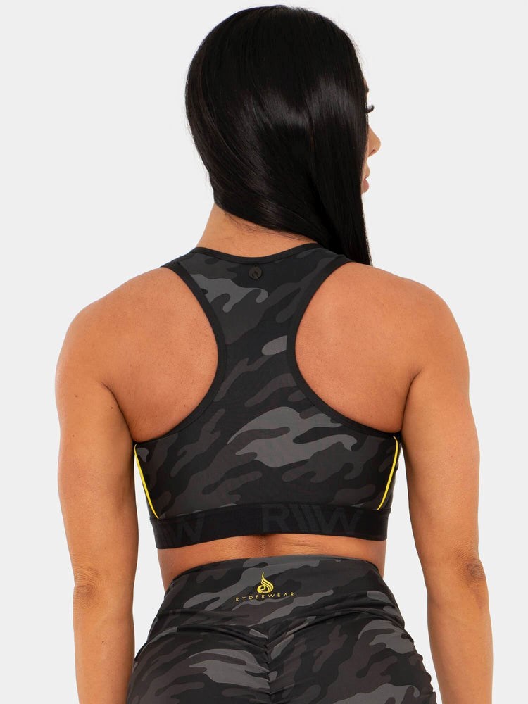 Ryderwear BFCAMO Zip Up Sports Bra Maskáčové | OHLD-15239