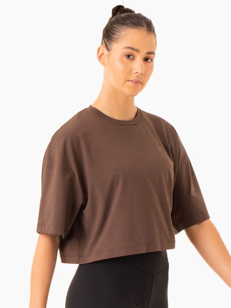 Ryderwear Balance Oversized Tee Čokolády | KZJO-20769