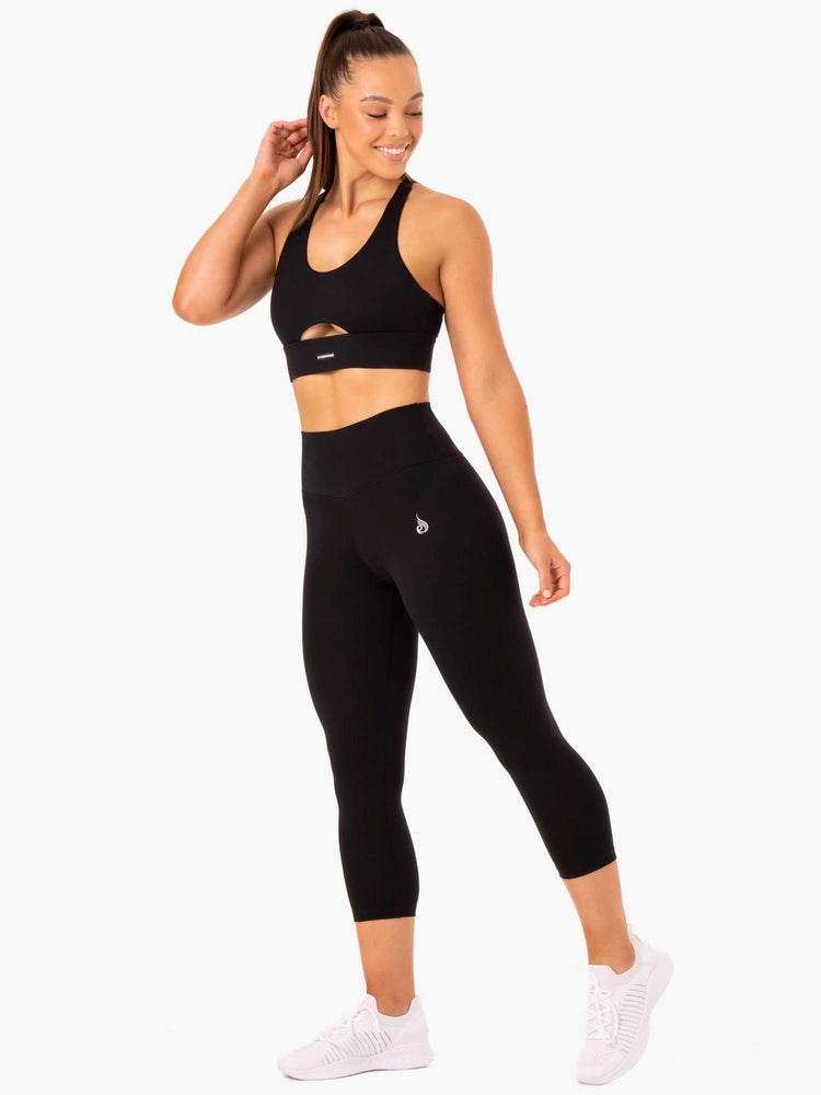 Ryderwear Base 7/8 High Waisted Leggings Černé | RISL-50893