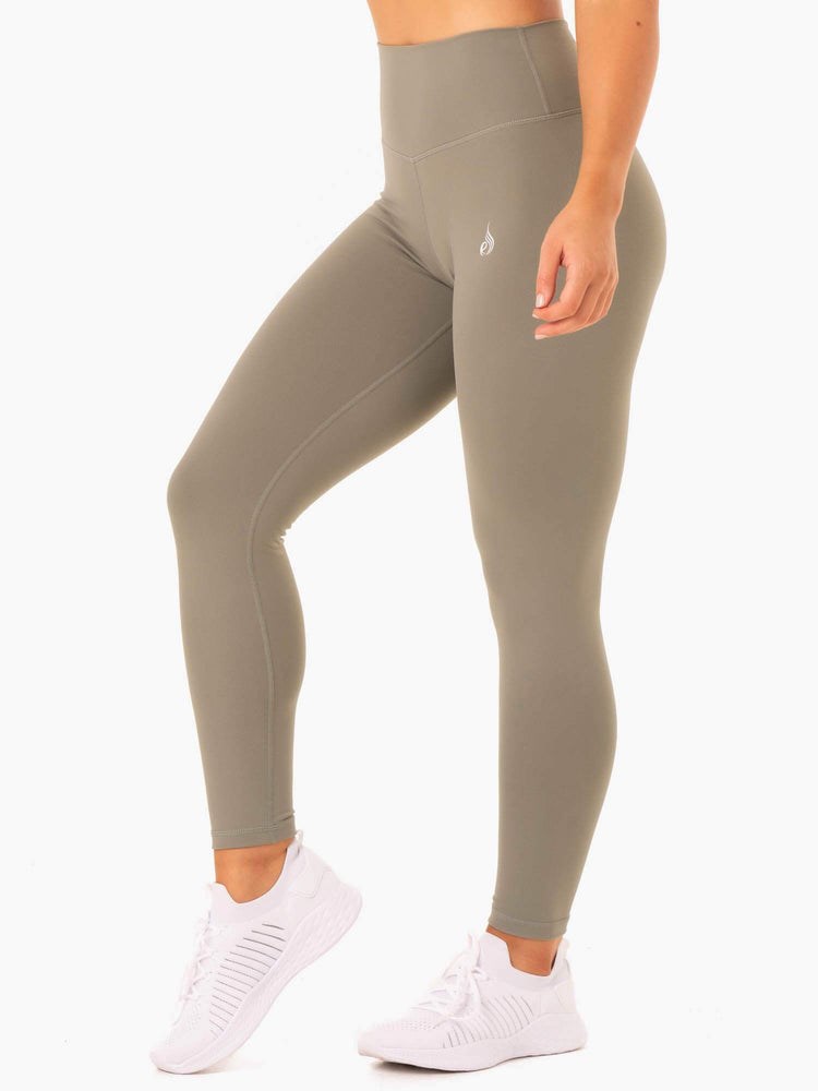 Ryderwear Base Full Length High Waisted Leggings Hnědožlutý | CPLX-82749