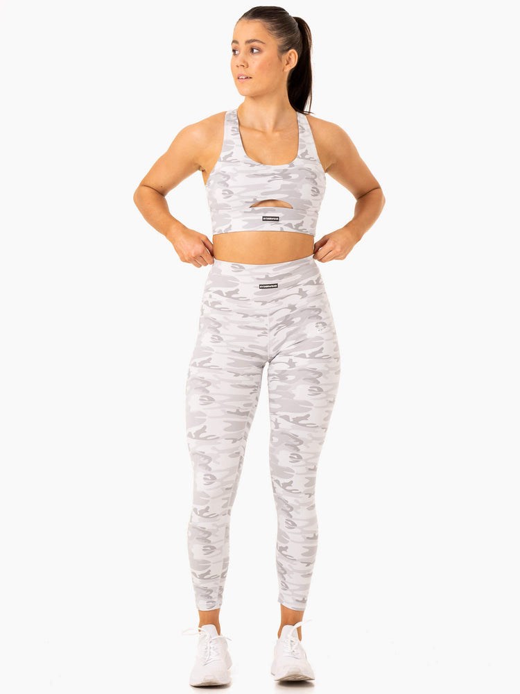 Ryderwear Base Full Length Legging Šedé Maskáčové | ZEFB-40298