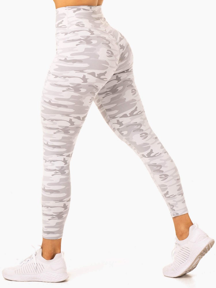 Ryderwear Base Full Length Legging Šedé Maskáčové | ZEFB-40298