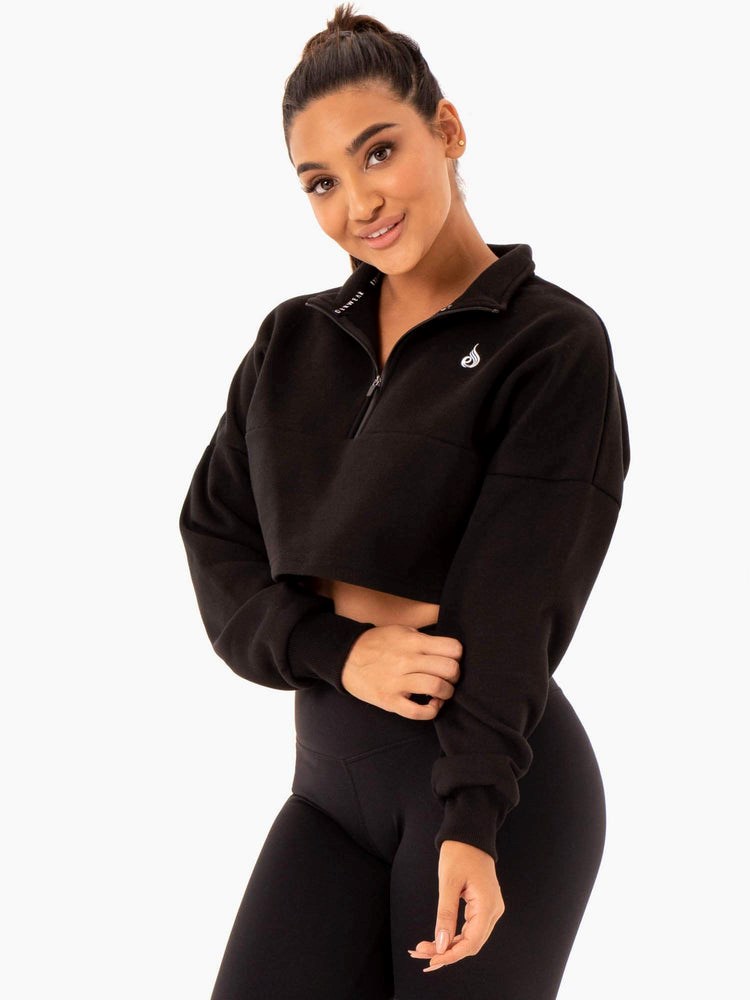 Ryderwear Base Half Zip Jumper Černé | KOXI-28074