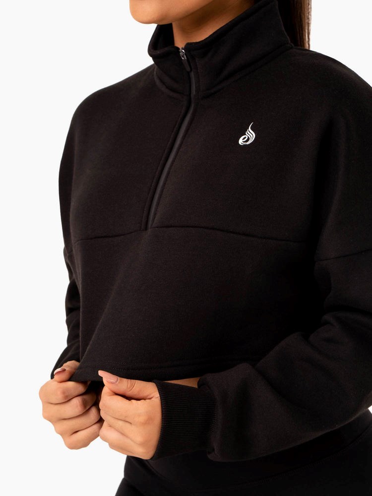 Ryderwear Base Half Zip Jumper Černé | KOXI-28074