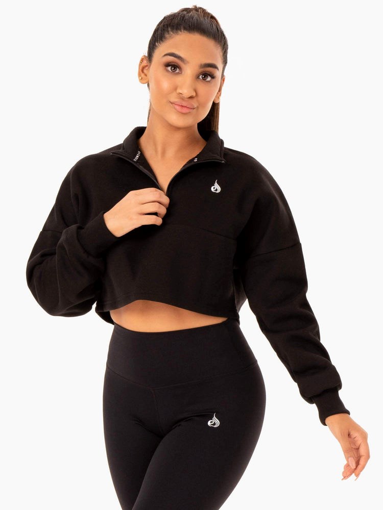 Ryderwear Base Half Zip Jumper Černé | KOXI-28074