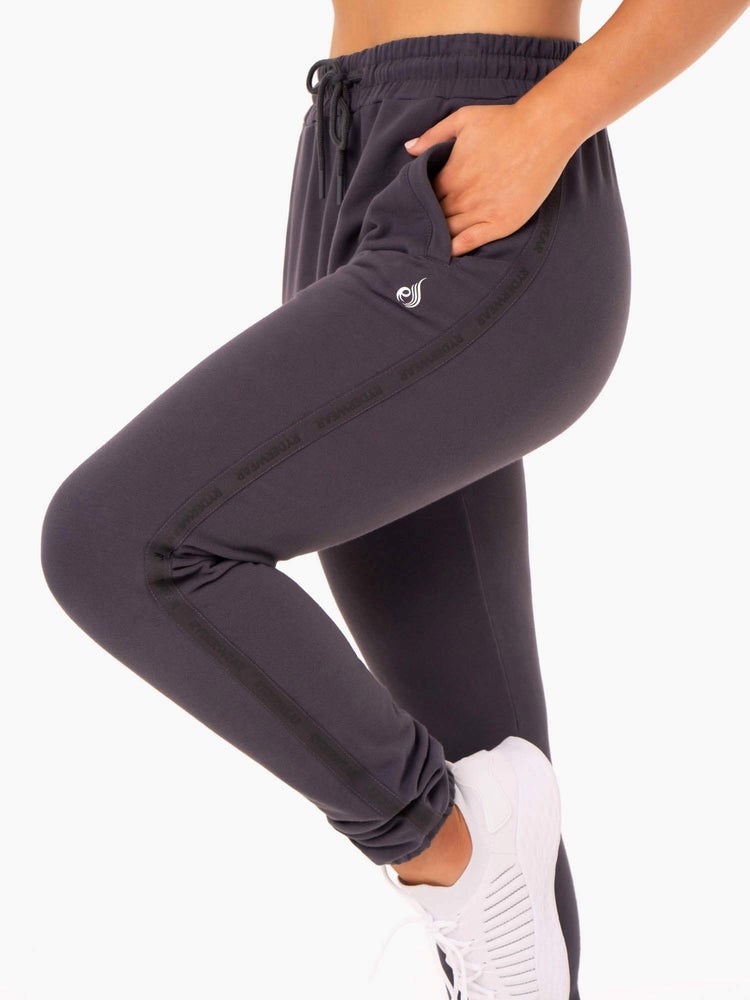 Ryderwear Base High Waisted Track Pants Charcoal | RJAM-62701