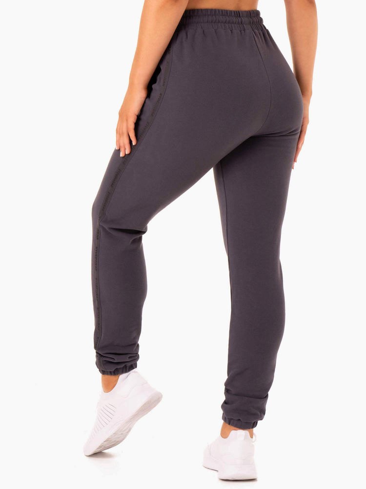 Ryderwear Base High Waisted Track Pants Charcoal | RJAM-62701