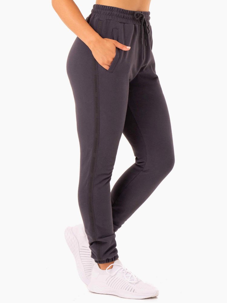 Ryderwear Base High Waisted Track Pants Charcoal | RJAM-62701