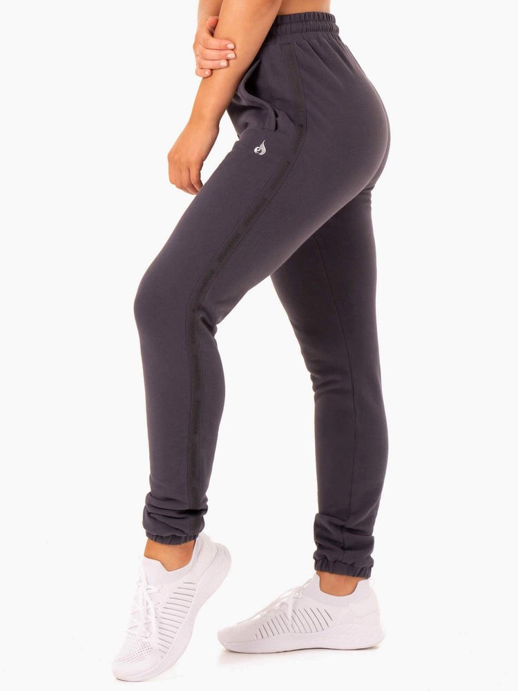 Ryderwear Base High Waisted Track Pants Charcoal | RJAM-62701