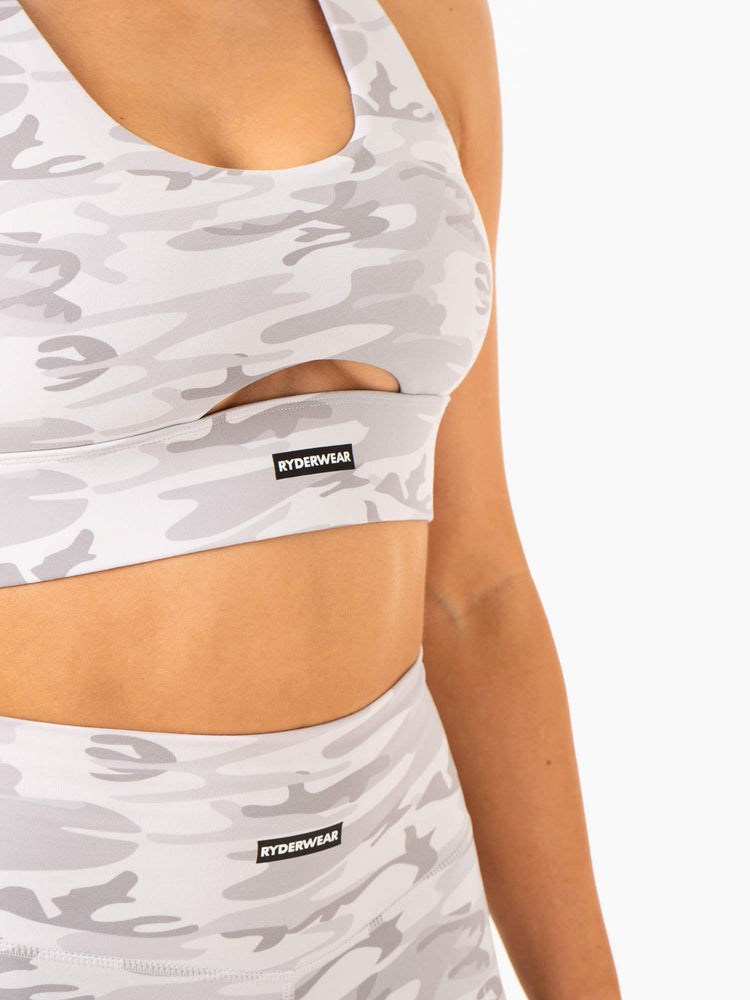 Ryderwear Base Racer Back Sports Bra Šedé Maskáčové | MJIW-30579