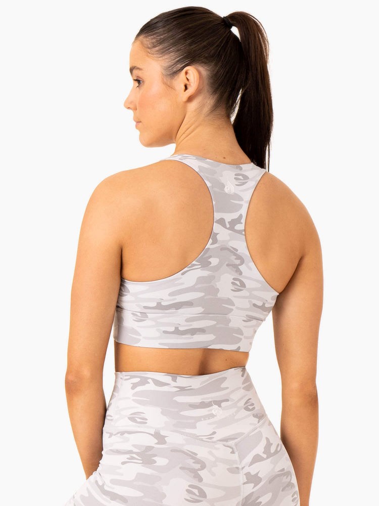 Ryderwear Base Racer Back Sports Bra Šedé Maskáčové | MJIW-30579