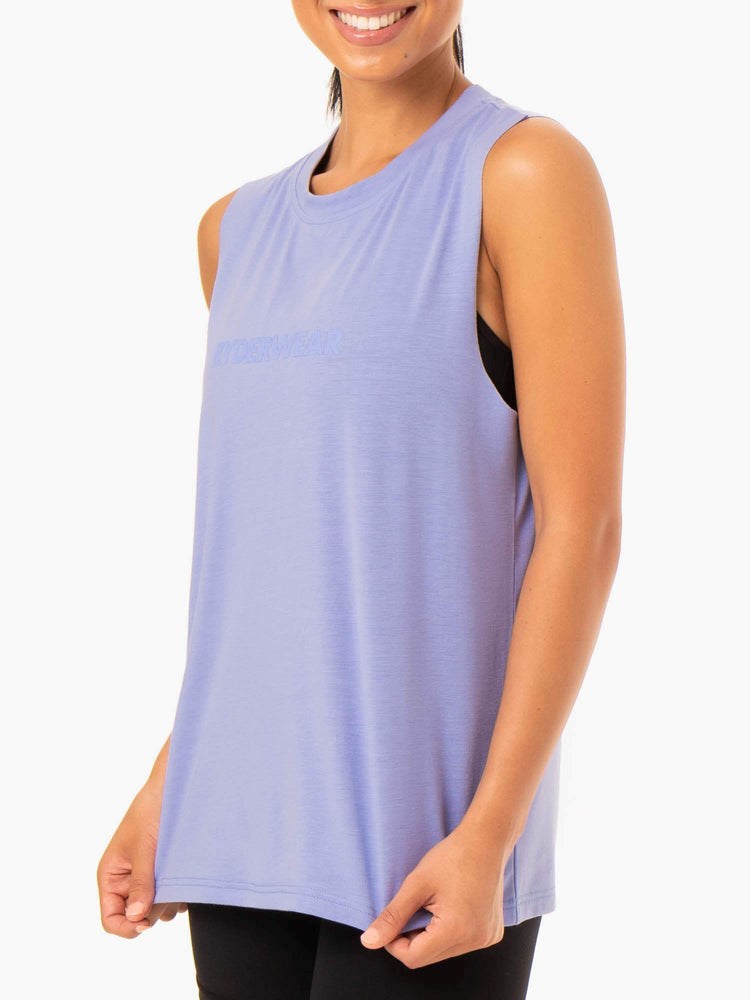 Ryderwear Base Regular Cut Tank Fialové | AVEM-50617