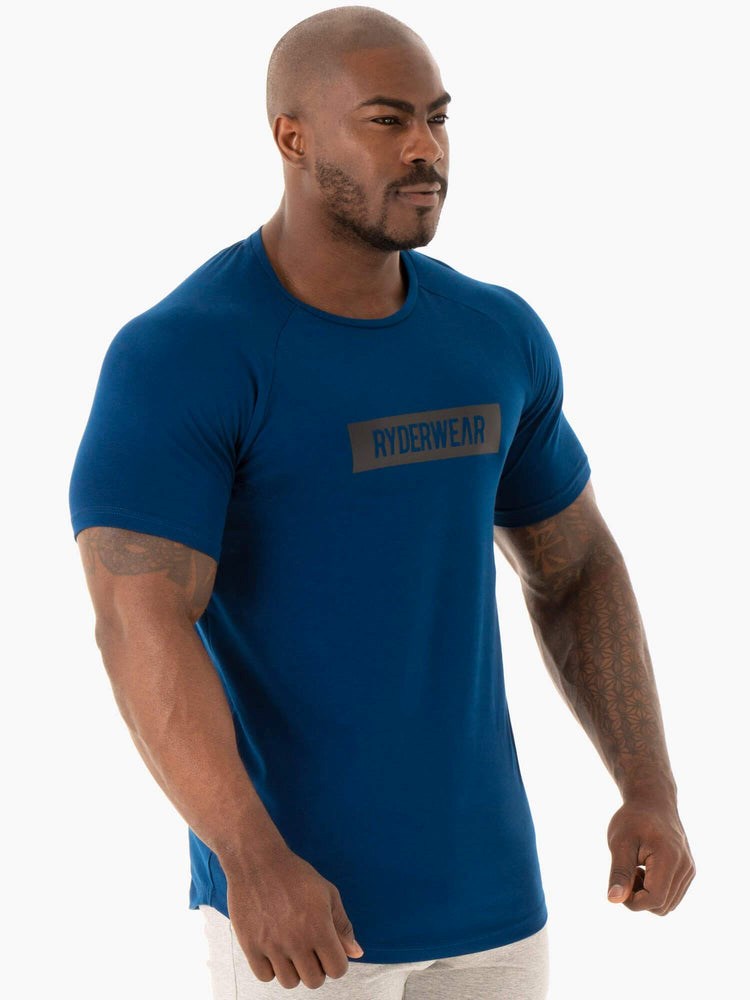 Ryderwear Base T-Shirt Tmavě Blankyt | MGPT-59823