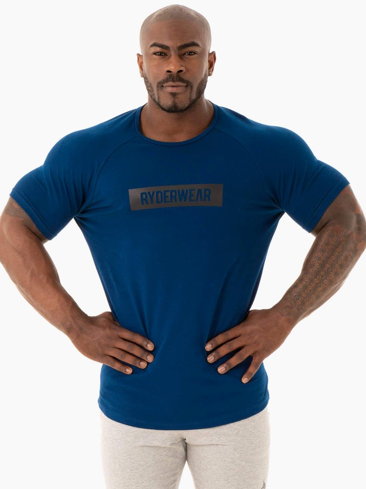 Ryderwear Base T-Shirt Tmavě Blankyt | MGPT-59823