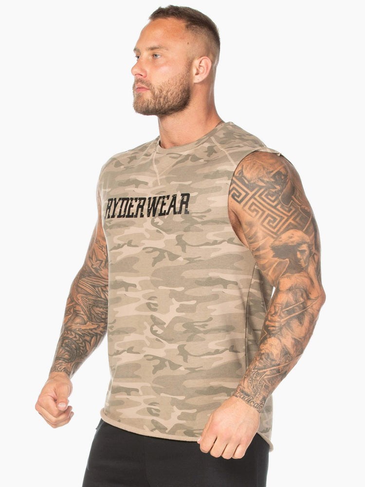 Ryderwear Camo Fleece Tank Maskáčové | KFRG-20953