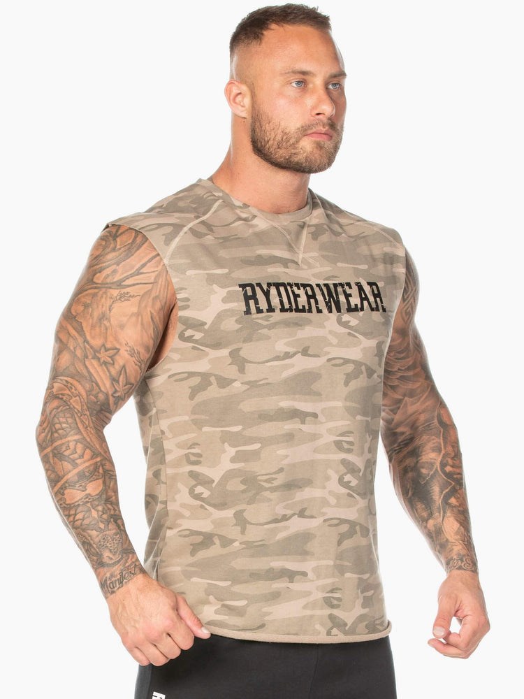 Ryderwear Camo Fleece Tank Maskáčové | KFRG-20953