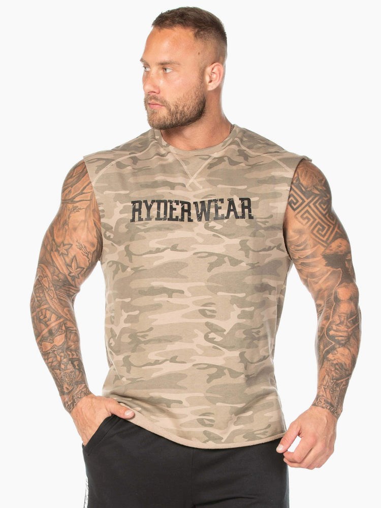 Ryderwear Camo Fleece Tank Maskáčové | KFRG-20953