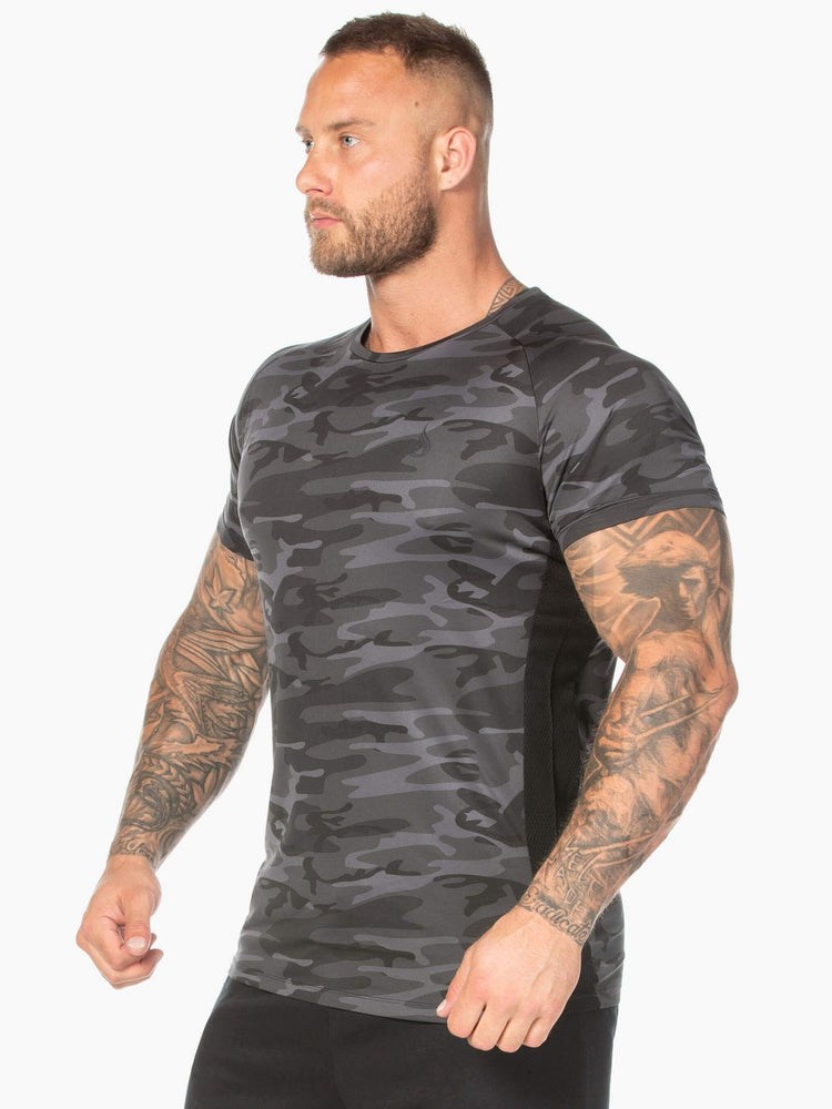 Ryderwear Camo Mesh T-Shirt Černé Maskáčové | BDMJ-78629