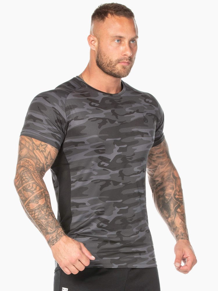 Ryderwear Camo Mesh T-Shirt Černé Maskáčové | BDMJ-78629