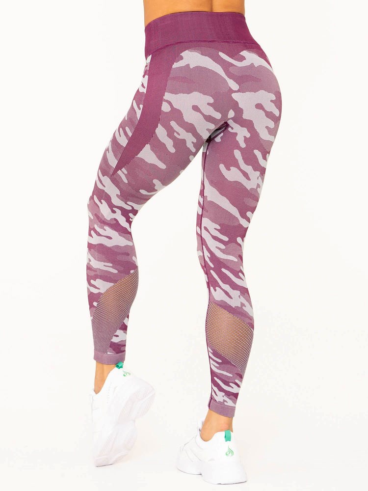 Ryderwear Camo Seamless High Waisted Leggings Vínové Maskáčové | PMWV-42501