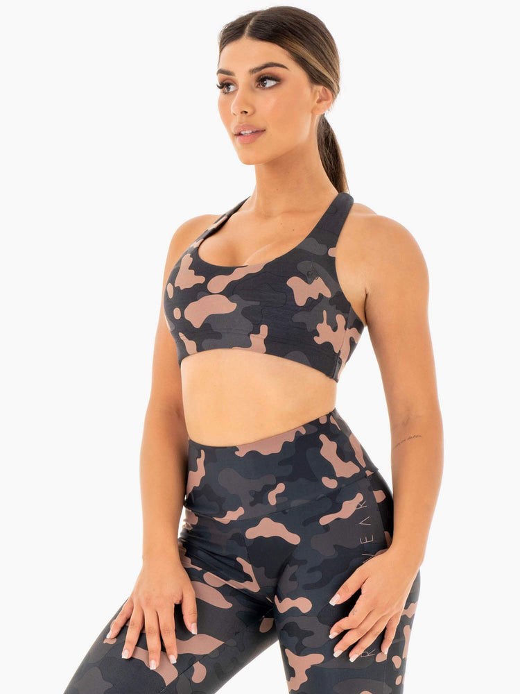 Ryderwear Camo Sports Bra Růžové Maskáčové | CXMH-78326