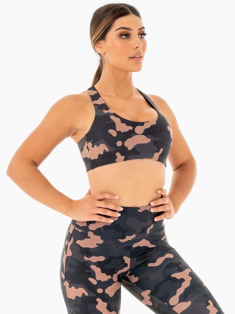 Ryderwear Camo Sports Bra Růžové Maskáčové | CXMH-78326