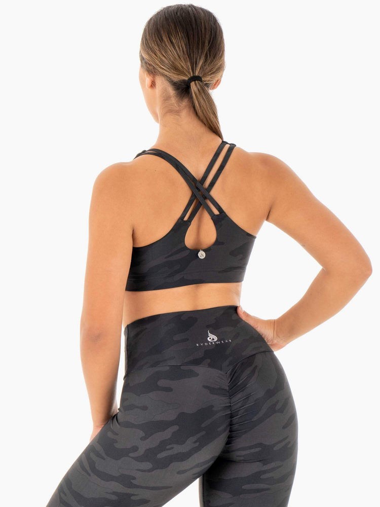 Ryderwear Camo Sports Bra Černé Maskáčové | NCZX-01654