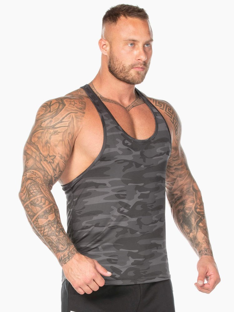 Ryderwear Camo Stringer T-Back Černé Maskáčové | ZGYF-21967