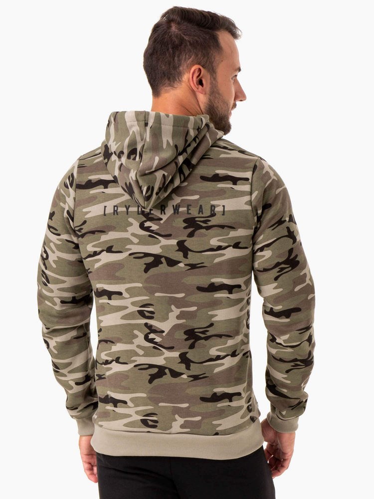 Ryderwear Camo Tech Pullover Hoodie Hnědožlutý Maskáčové | DBWJ-97308