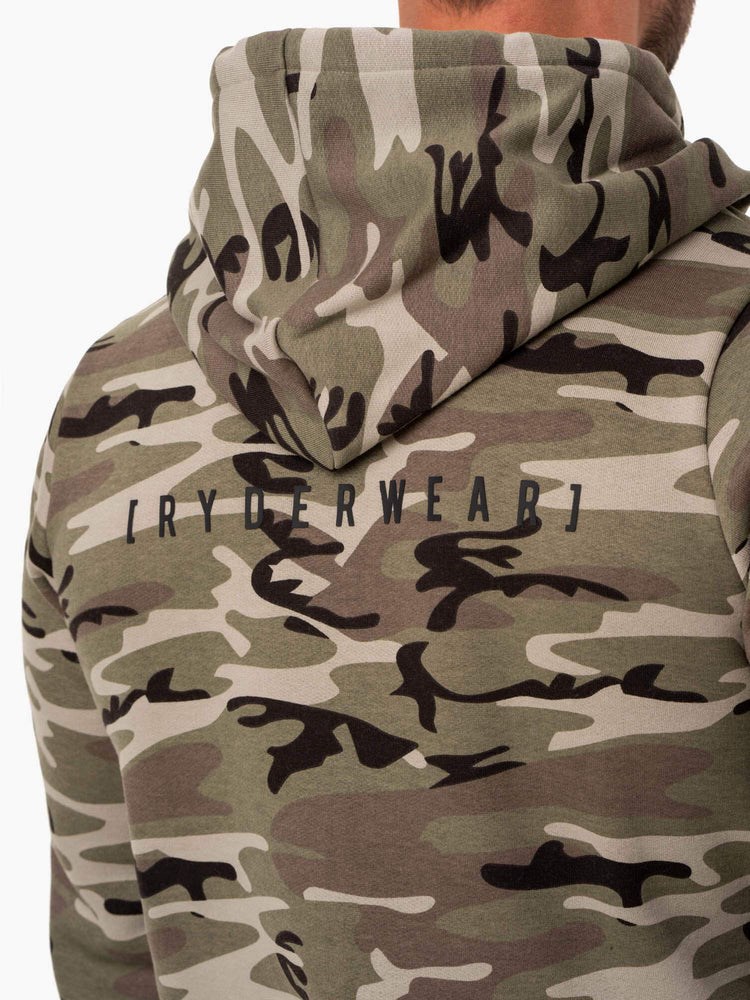 Ryderwear Camo Tech Pullover Hoodie Hnědožlutý Maskáčové | DBWJ-97308