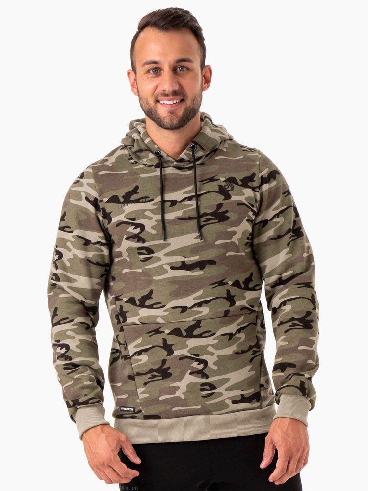 Ryderwear Camo Tech Pullover Hoodie Hnědožlutý Maskáčové | DBWJ-97308