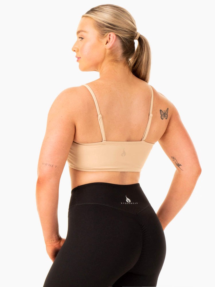 Ryderwear Convertible Bandeau Sports Bra Sand | BYDN-45806