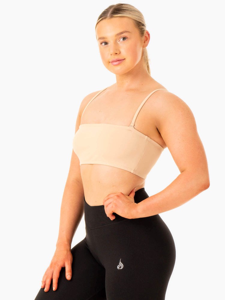 Ryderwear Convertible Bandeau Sports Bra Sand | BYDN-45806