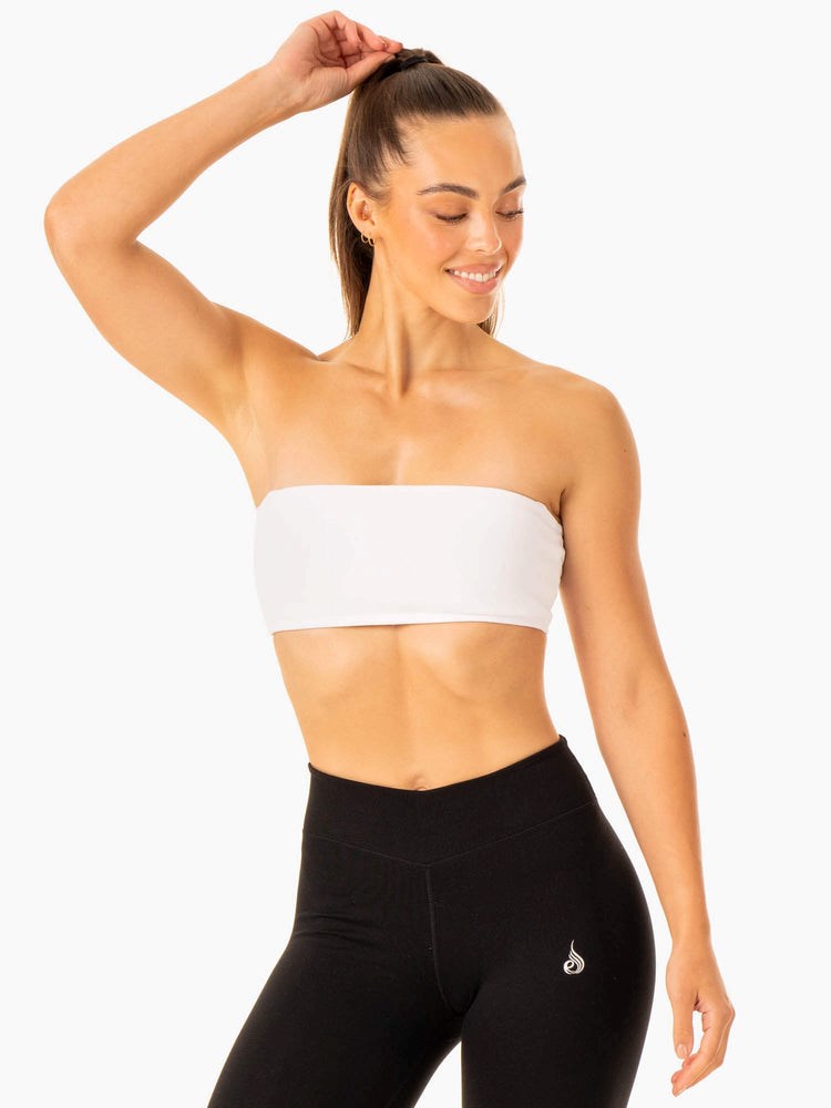 Ryderwear Convertible Bandeau Sports Bra Bílé | LBRX-98475